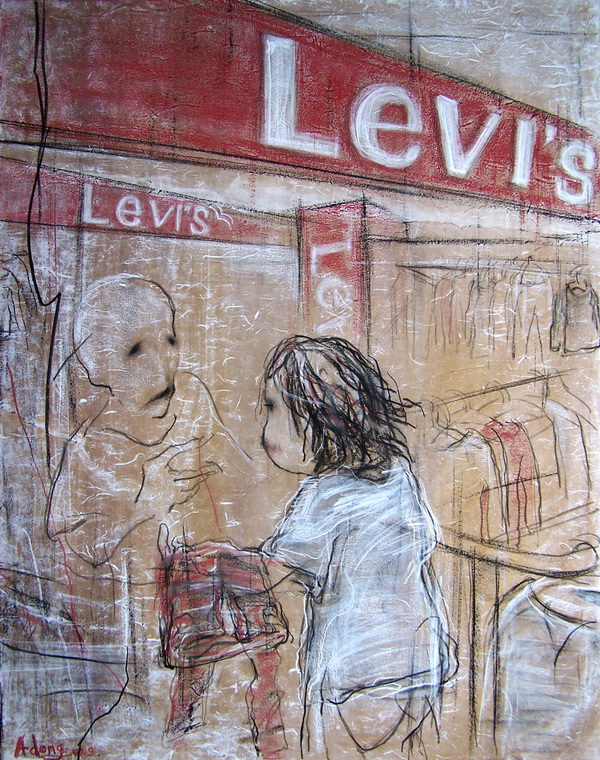 "I Wanna Buy a Jean" 94.5cm×74.5cm Mixed Materials 2007