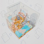 "Floating Matrix No.1" 160cm×135cm Acrylic on Paper 2011